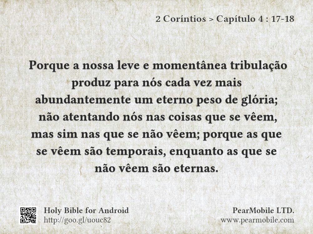 2 Coríntios, Capítulo 4:17-18